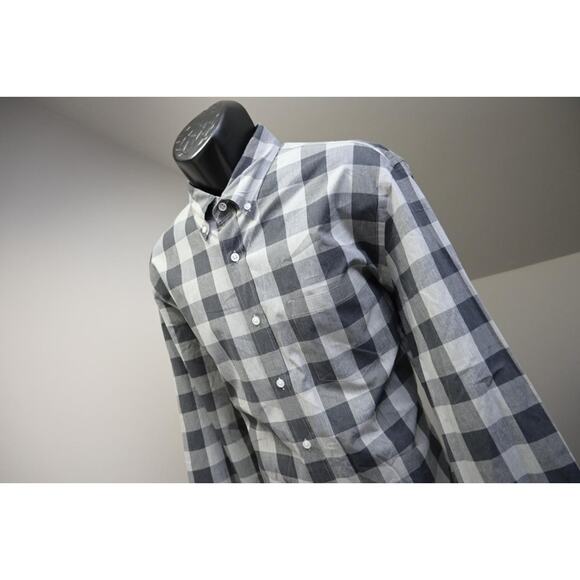 J Crew Dress Shirt Classic Fit Plaid Button Up Flex Washed Mens Sz Large - Picture 1 of 9